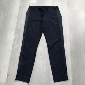 LAUREL DRESSY JOGGER PANTS NAVY ELASTIC WAIST QUIET LUXURY 6